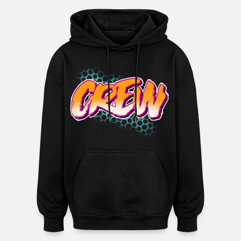 Équipage - Sweat à capuche oversize unisexe - noir