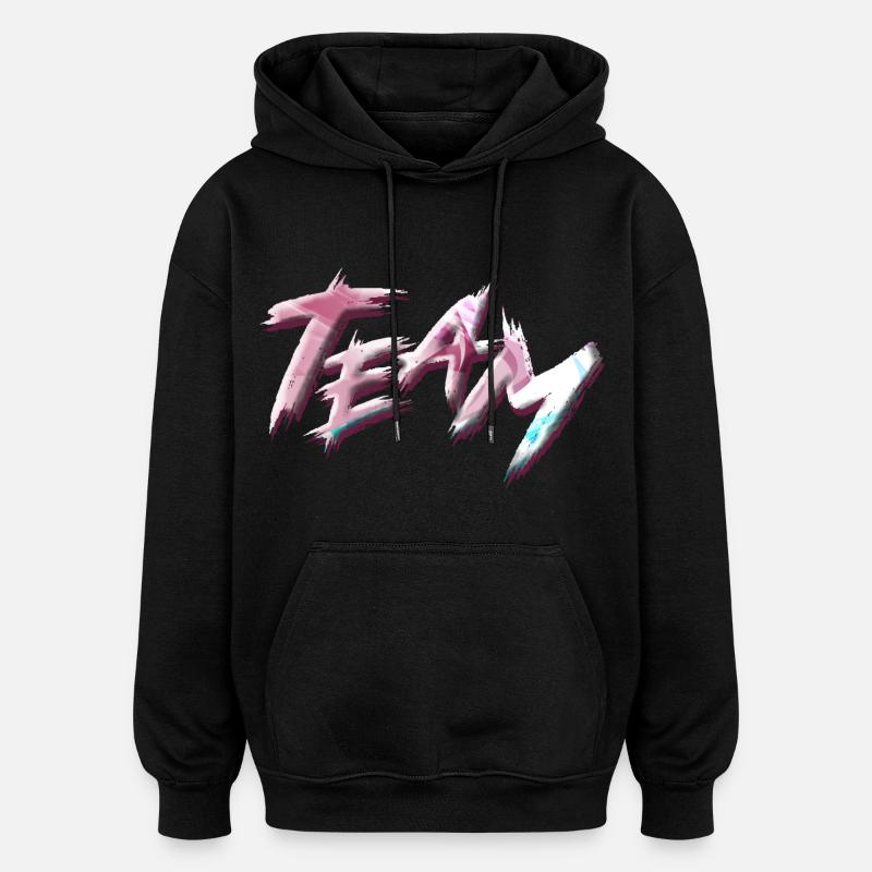 Équipe - Sweat à capuche oversize unisexe - noir