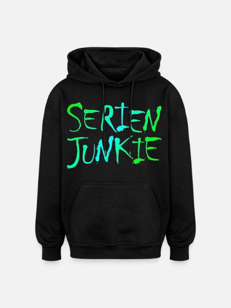 NERDY forever - Serienjunkie - Oversized Unisex Hoodie - Schwarz