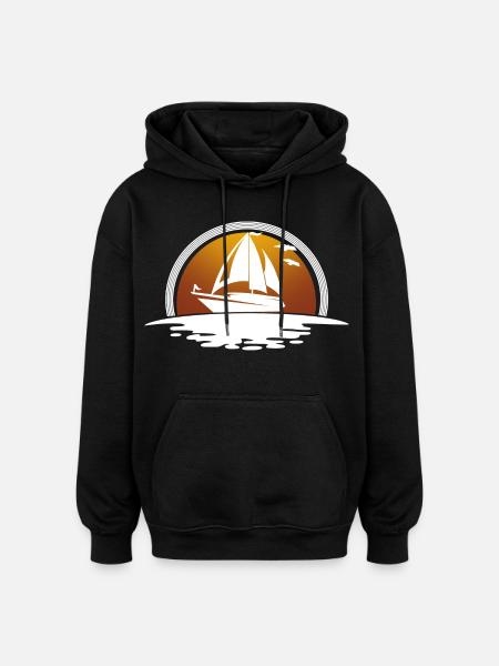 Sailboat Sailing Ship Sailing Sailor - Oversized Unisex Hoodie - black