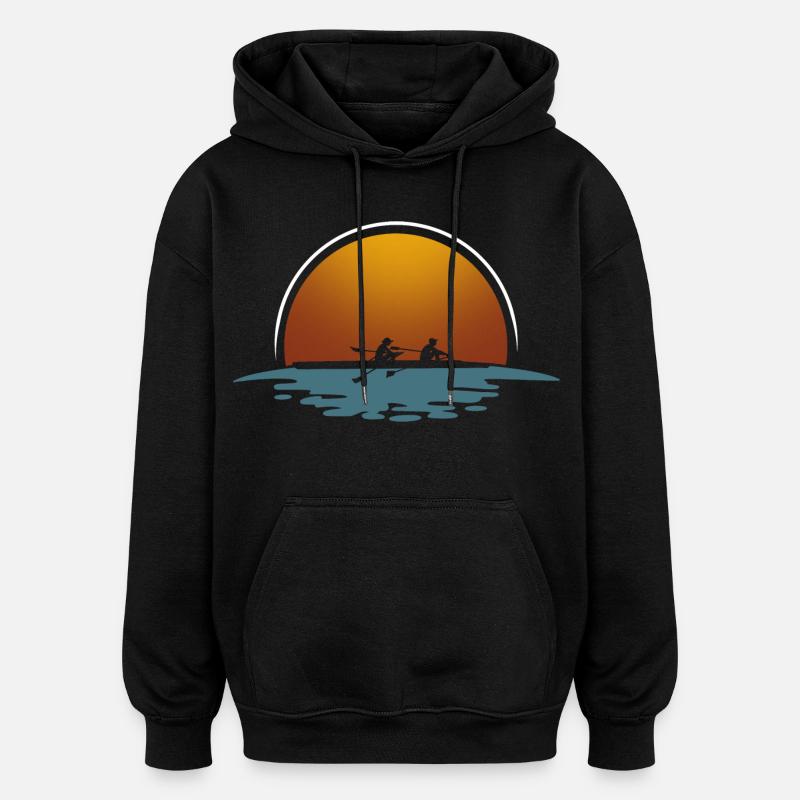 Rameur Rameur Bateau à rames - Sweat à capuche oversize unisexe - noir