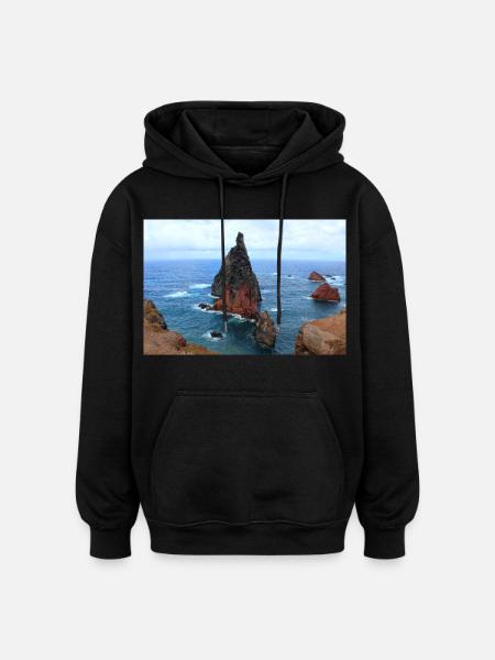 Madeira Portugal Poster - Oversized Unisex Hoodie - Schwarz