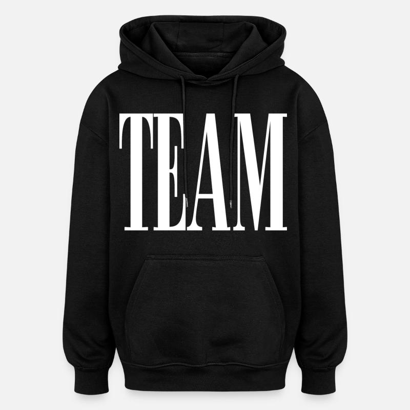 Équipe - Sweat à capuche oversize unisexe - noir