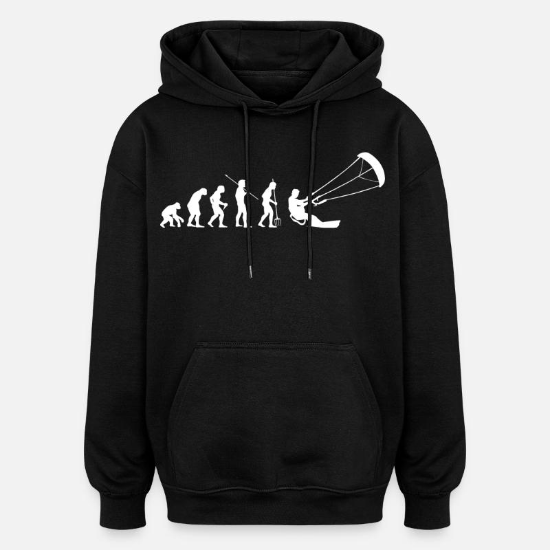 Kitesurfen Kitesurf Kitesurfer Kiteboard - Sweat à capuche oversize unisexe - noir