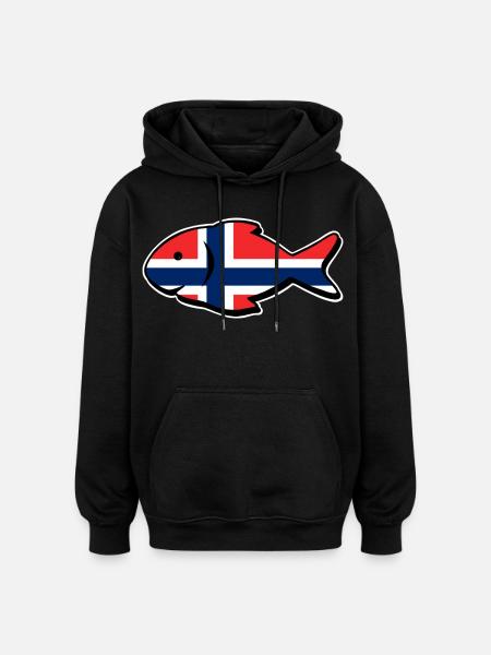 Norway Fishing Fish Angler Fishing - Oversized Unisex Hoodie - black