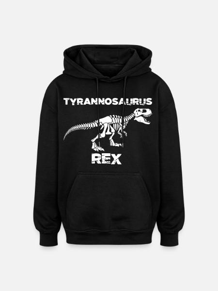 White tyrannosaurus skeleton - Oversized Unisex Hoodie - black