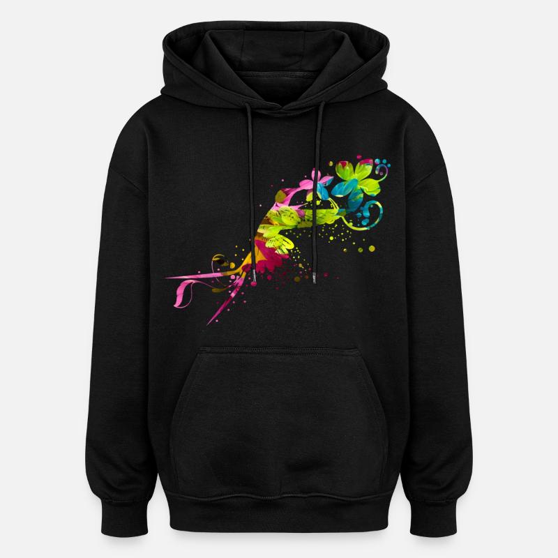 colobri - Sweat à capuche oversize unisexe - noir