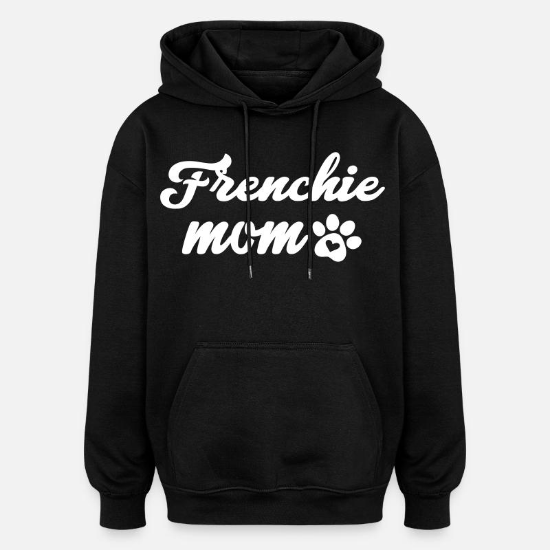 Frenchie Maman - Sweat à capuche oversize unisexe - noir
