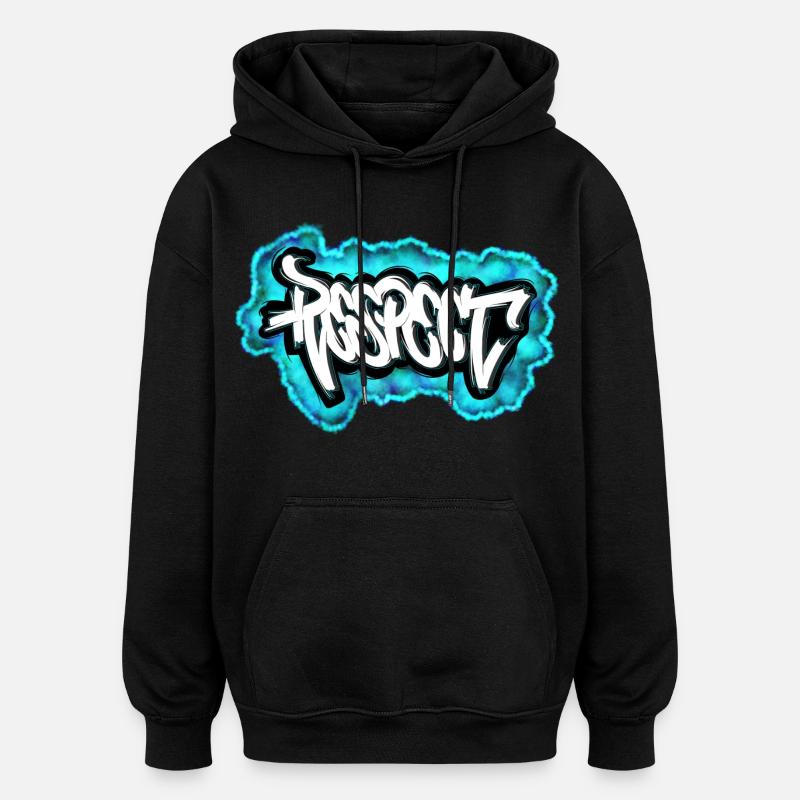 Respect Graffiti design - Oversized Unisex Hoodie - black
