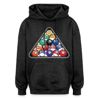Billiard Triangle - Oversized Unisex Hoodie - charcoal grey - Front - Noah (186cm)