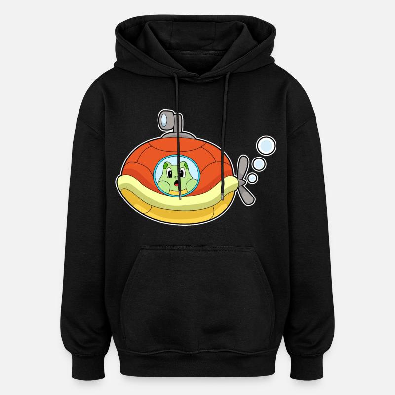 Tortue sous-marine - Sweat à capuche oversize unisexe - noir