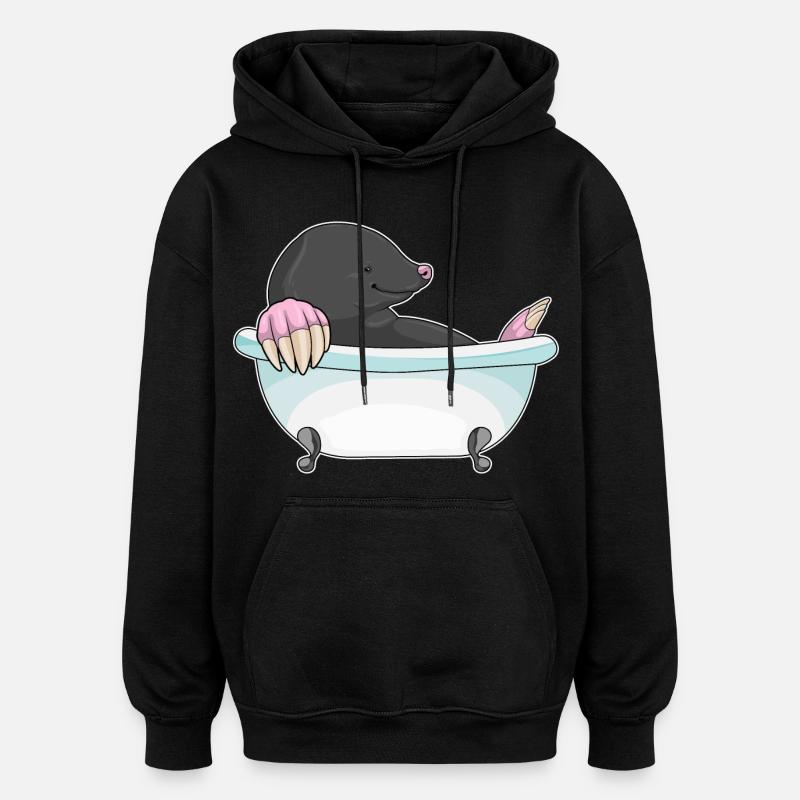 Baignoire taupe - Sweat à capuche oversize unisexe - noir