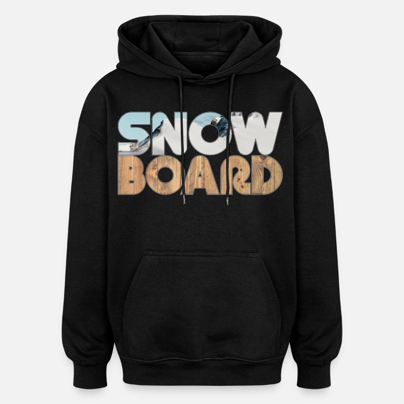 Neige et planche - Sweat à capuche oversize unisexe - noir