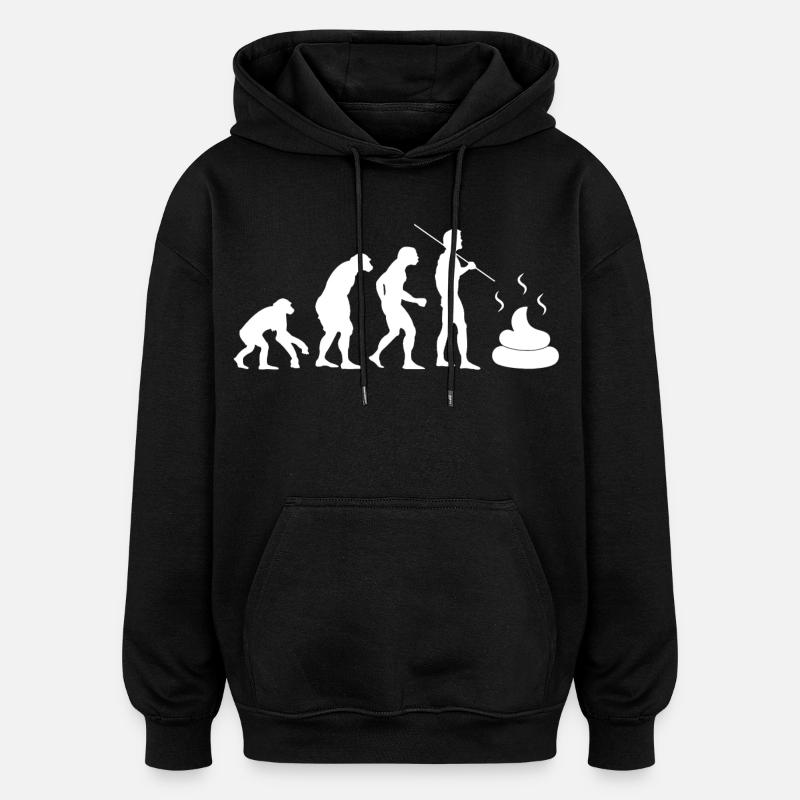 évolution intestinale - Sweat à capuche oversize unisexe - noir