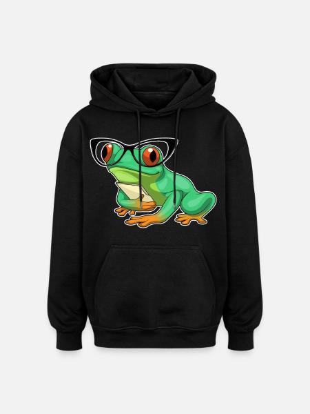Frog Secretary Glasses Office - Oversized Unisex Hoodie - black