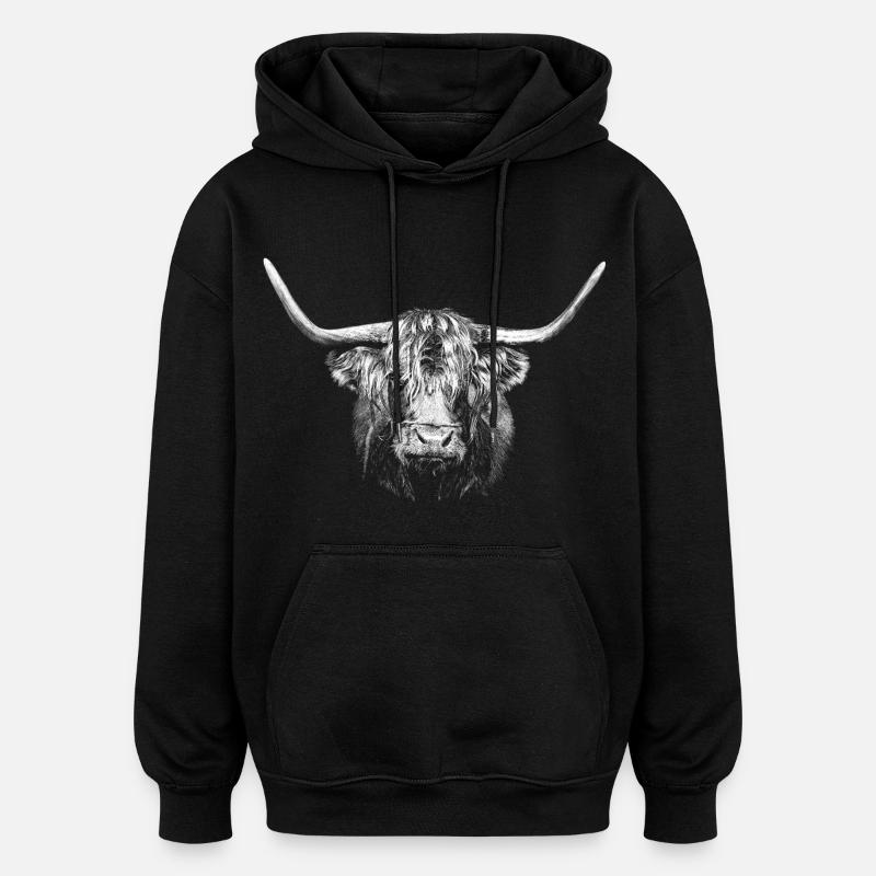 Taureau - Sweat à capuche oversize unisexe - noir