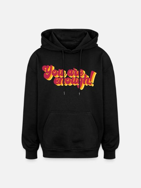 Motivierender Spruch mit 3D-Effekt - Oversized Unisex Hoodie - Schwarz