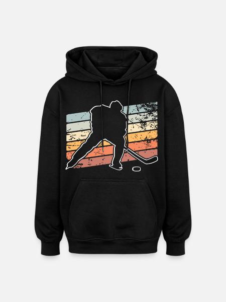 Eishockey  - Oversized Unisex Hoodie - black