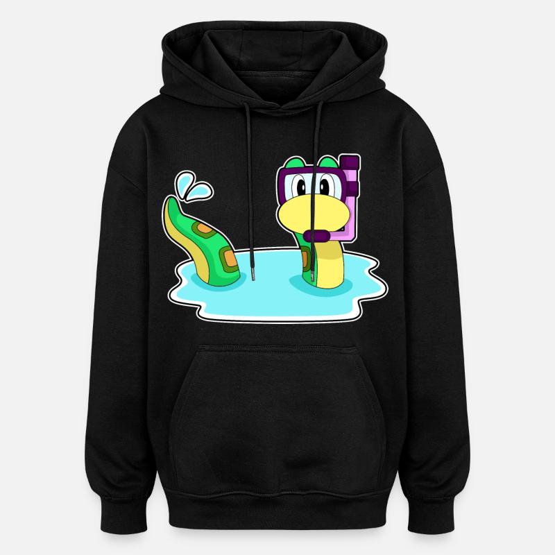 Snake Diver Snorkel - Sweat à capuche oversize unisexe - noir