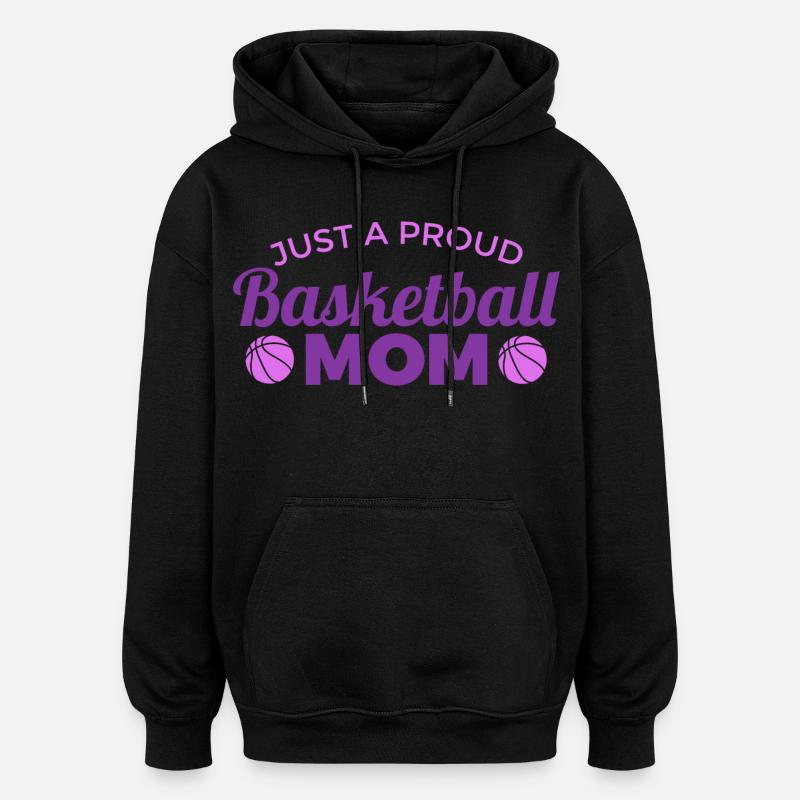Fière maman basketball - Sweat à capuche oversize unisexe - noir