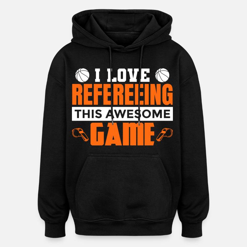 Arbitres de basket-ball - Sweat à capuche oversize unisexe - noir