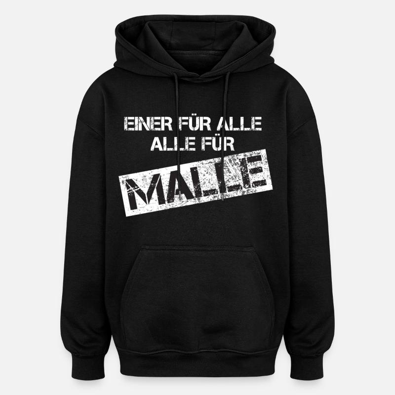 MALLE Slogan Grunge Stamp - Oversized Unisex Hoodie - Schwarz
