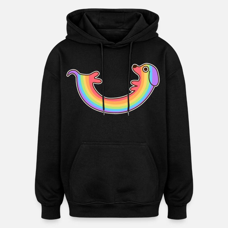 Regenbogenhund. Farbiger Hund. Regenbogenhund * - Oversized Unisex Hoodie - Schwarz