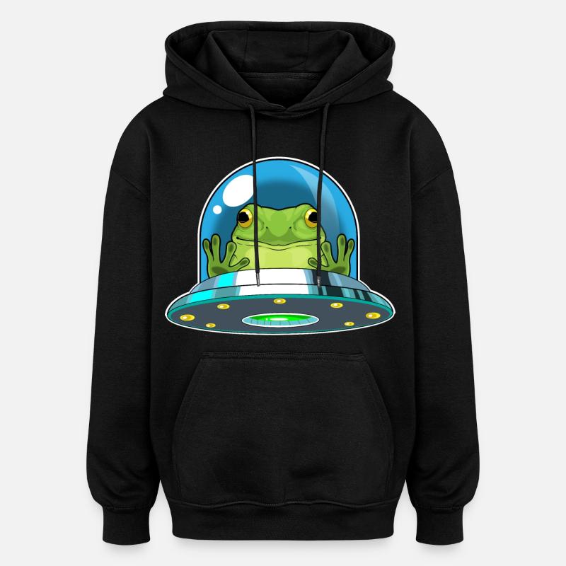 Frog Spaceship Space - Sweat à capuche oversize unisexe - noir