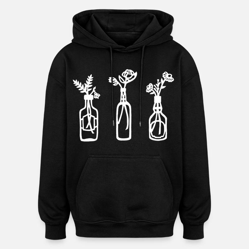 La nature en bouteille (blanc) - Sweat à capuche oversize unisexe - noir