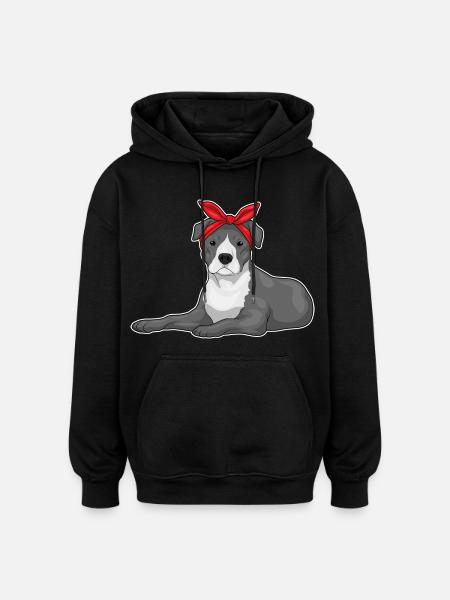 Arc de cheveux de pitbull - Sweat à capuche oversize unisexe - noir
