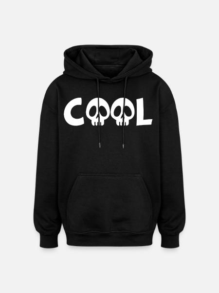 Skull and cool (white) - Oversized Unisex Hoodie - black