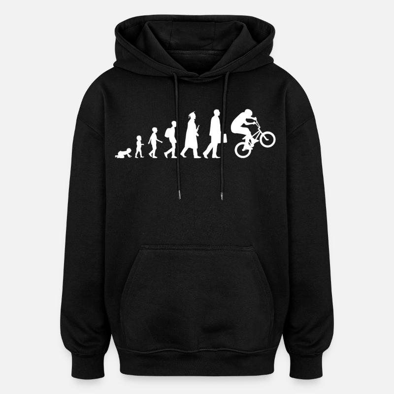 Évolution du BMX - Sweat à capuche oversize unisexe - noir