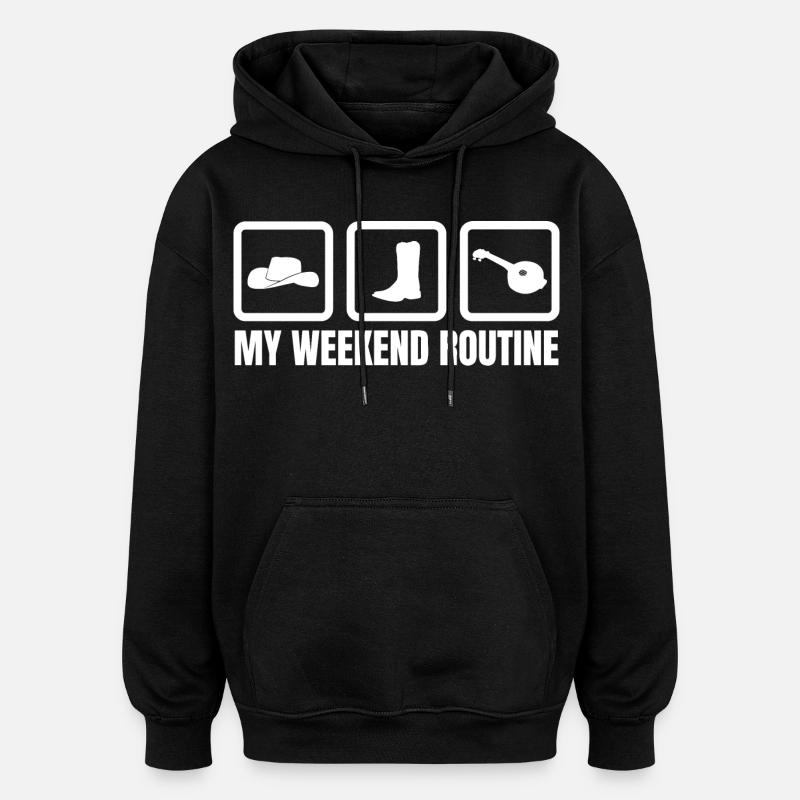 Banjo Weekend Routine - Oversized Unisex Hoodie - black