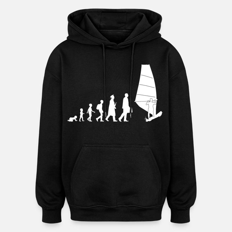 Évolution de la planche à voile - Sweat à capuche oversize unisexe - noir