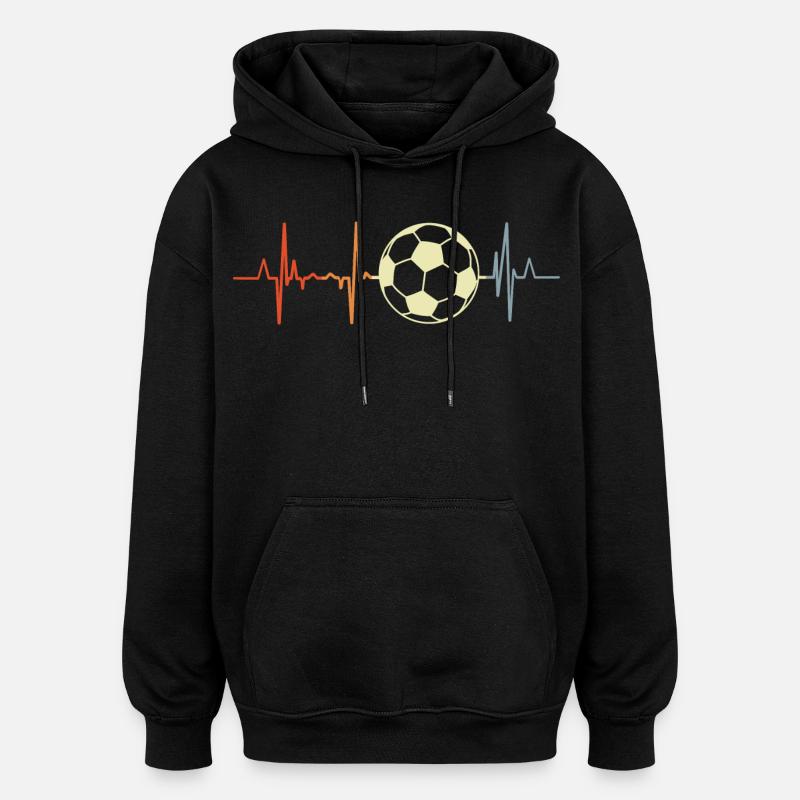 Football Palpitations cardiaques - Sweat à capuche oversize unisexe - noir