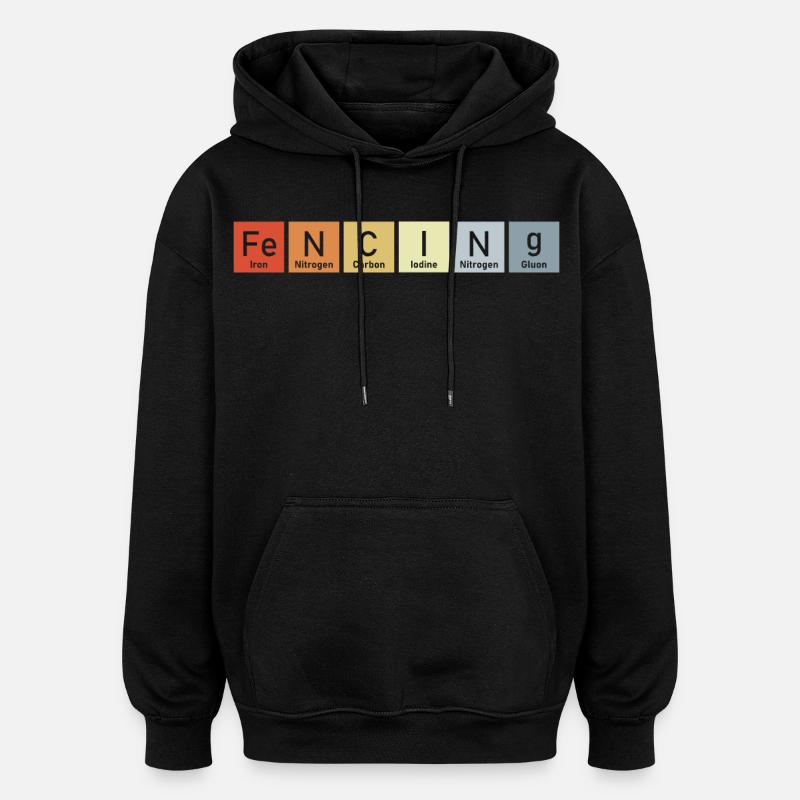Fechten Periodensystem der Elemente - Oversized Unisex Hoodie - Schwarz