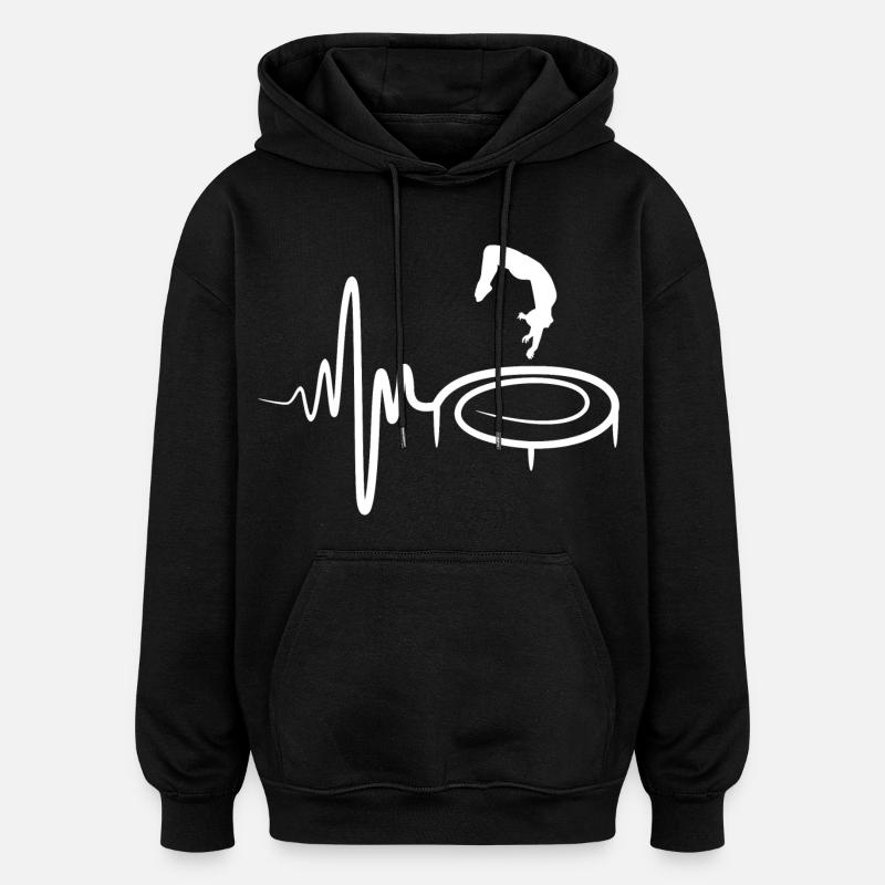 Trampolin Kind - Oversized Unisex Hoodie - Schwarz