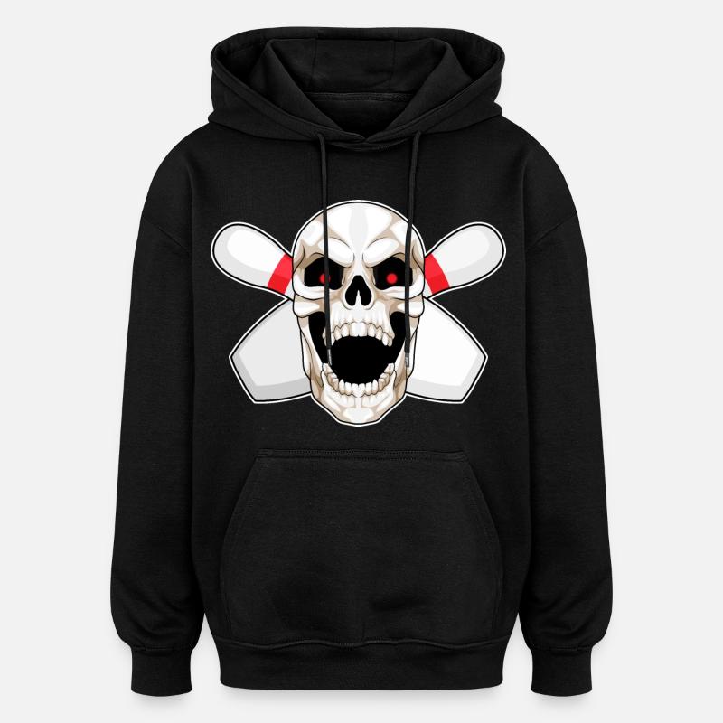 Skull Bowling Bowling Épingle - Sweat à capuche oversize unisexe - noir