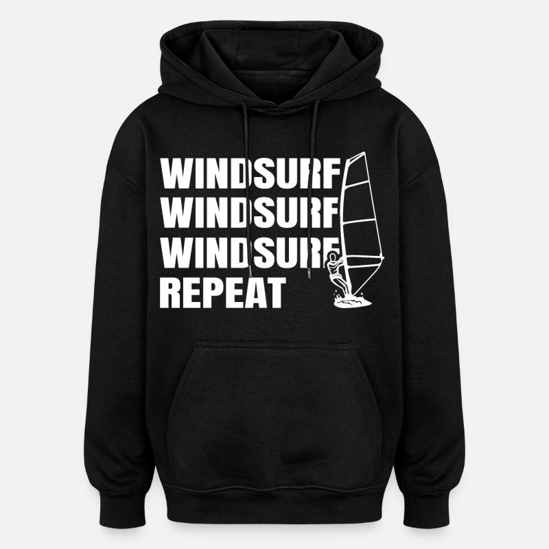 Windsurfen - Oversized Unisex Hoodie - Schwarz