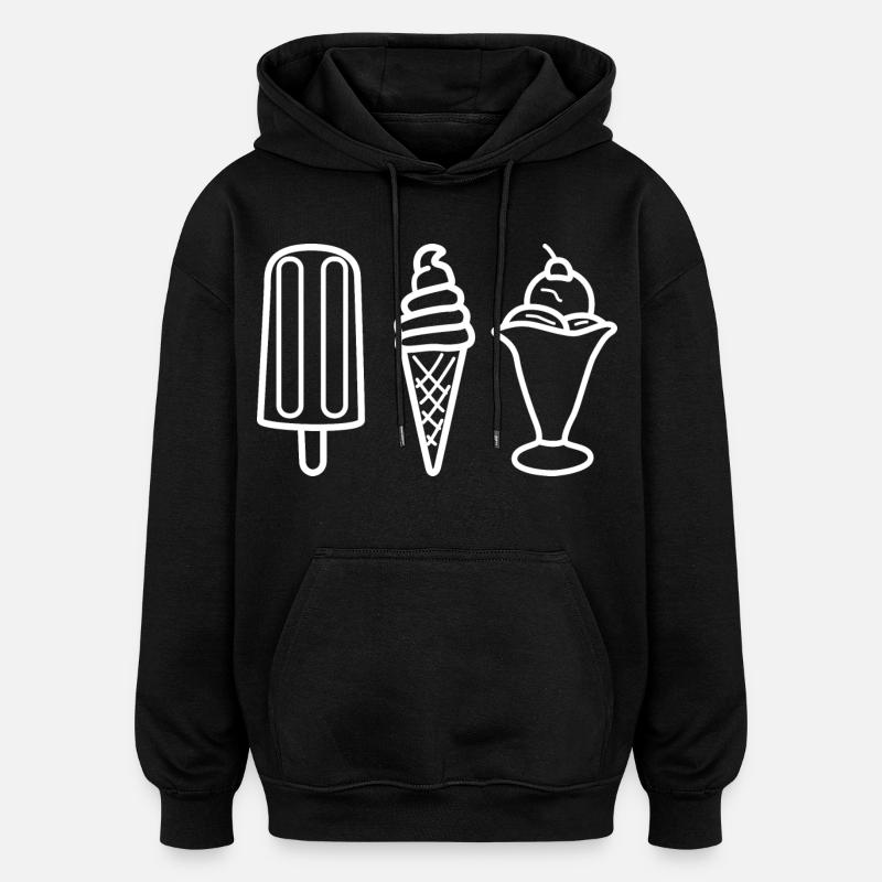 Saveur de crème glacée - Sweat à capuche oversize unisexe - noir