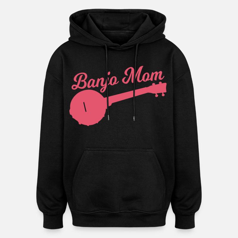 Mère joueuse de banjo - Sweat à capuche oversize unisexe - noir