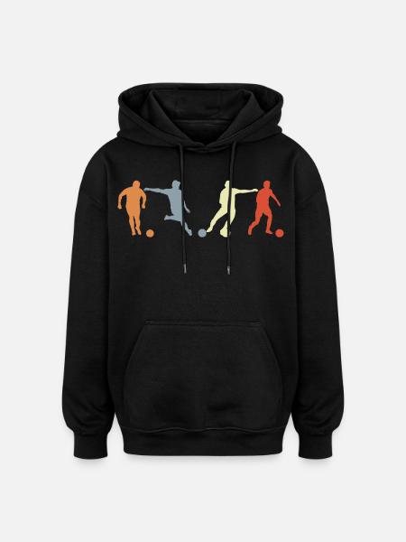 Soccer Player Drawing - Oversized Unisex Hoodie - black
