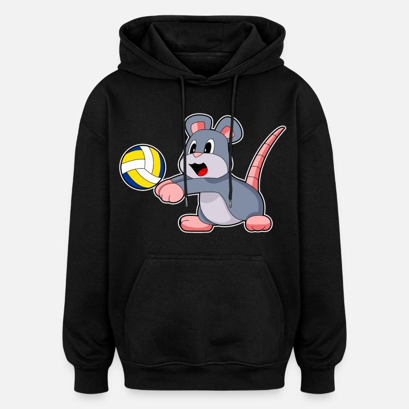 Volleyball de souris - Sweat à capuche oversize unisexe - noir
