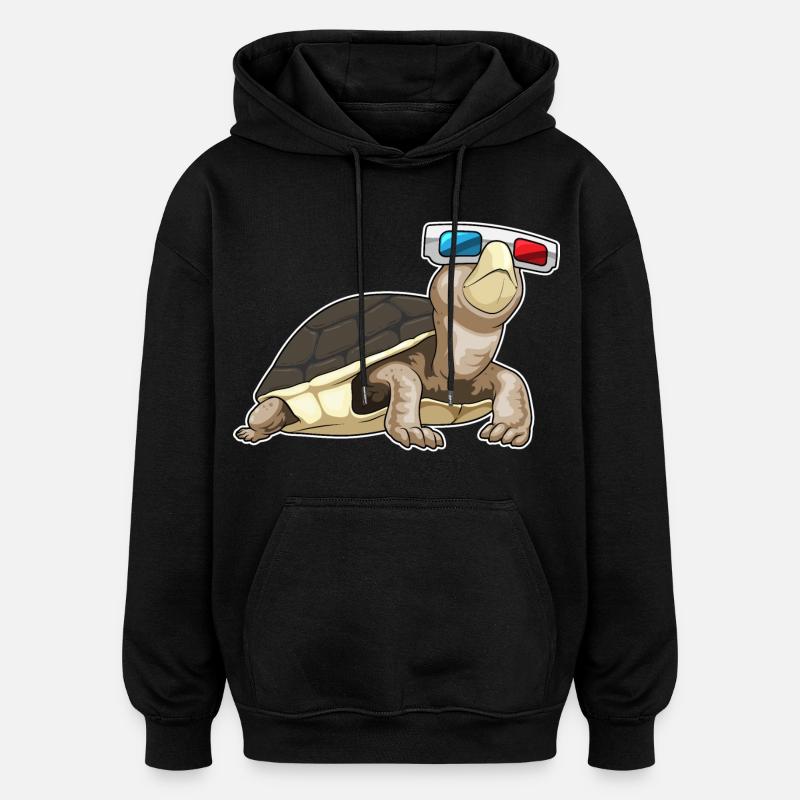 Schildkröte Brille - Oversized Unisex Hoodie - Schwarz