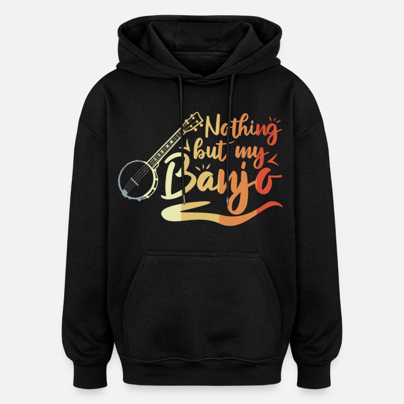 Drôle de joueur de banjo - Sweat à capuche oversize unisexe - noir