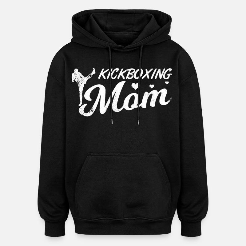 Mère kickboxeuse - Sweat à capuche oversize unisexe - noir