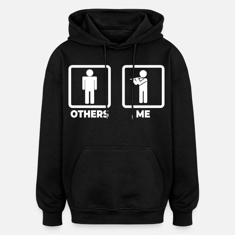 Moi en tant que flûtiste - Sweat à capuche oversize unisexe - noir