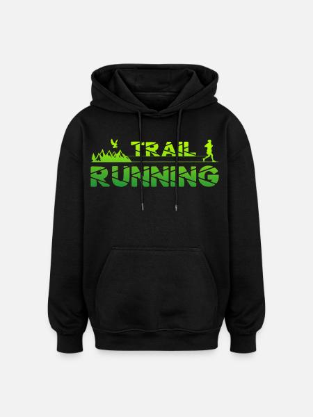 Trail Running Eagle Mountains Skog Sko Profil Grønn - Oversized unisex-hettegenser - svart