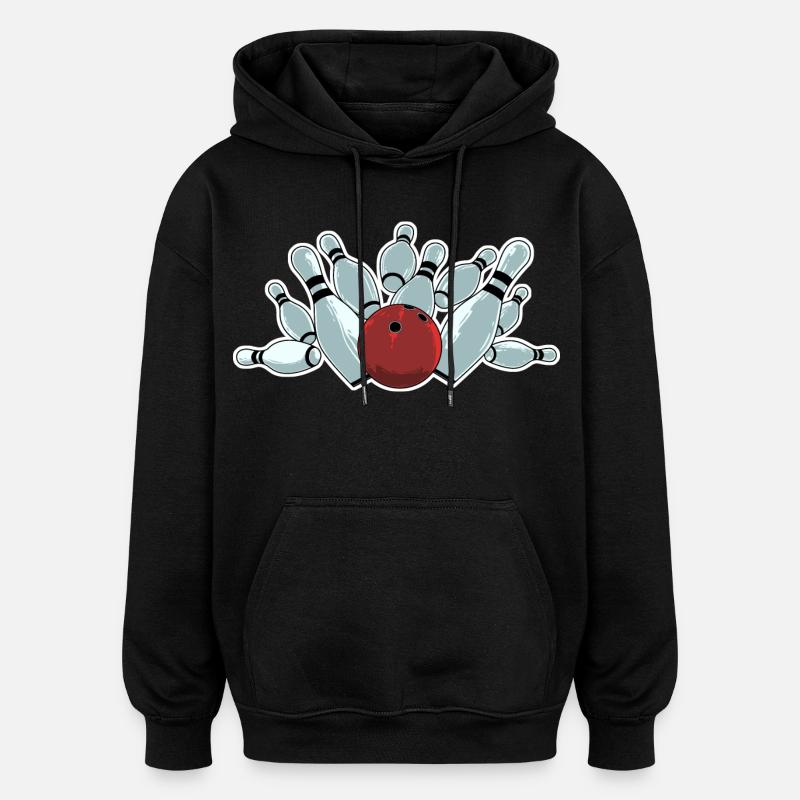 Frappe de bowling - Sweat à capuche oversize unisexe - noir