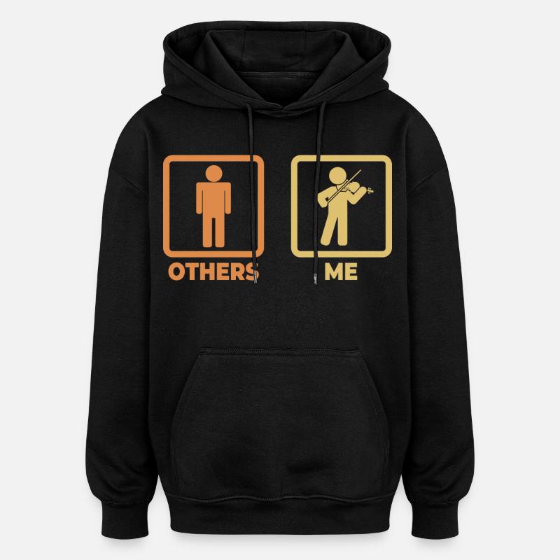 Figure de bâton de violoniste - Sweat à capuche oversize unisexe - noir